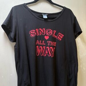 Black "Single All The Way" Graphic Tee